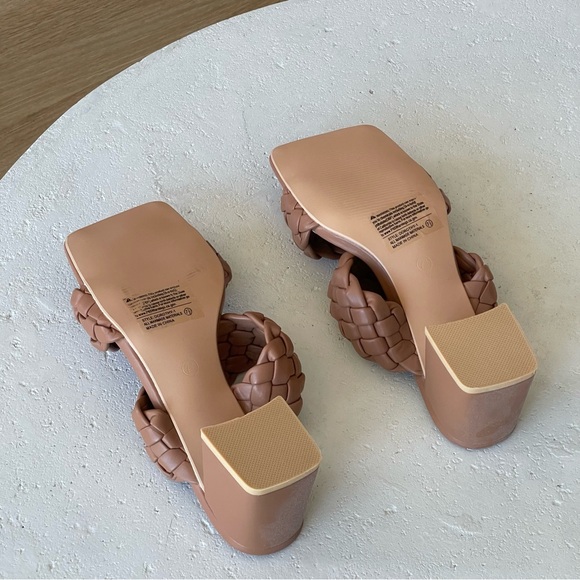 Brown Woven Heeled Sandals Women's 7.5 - Picture 8 of 9